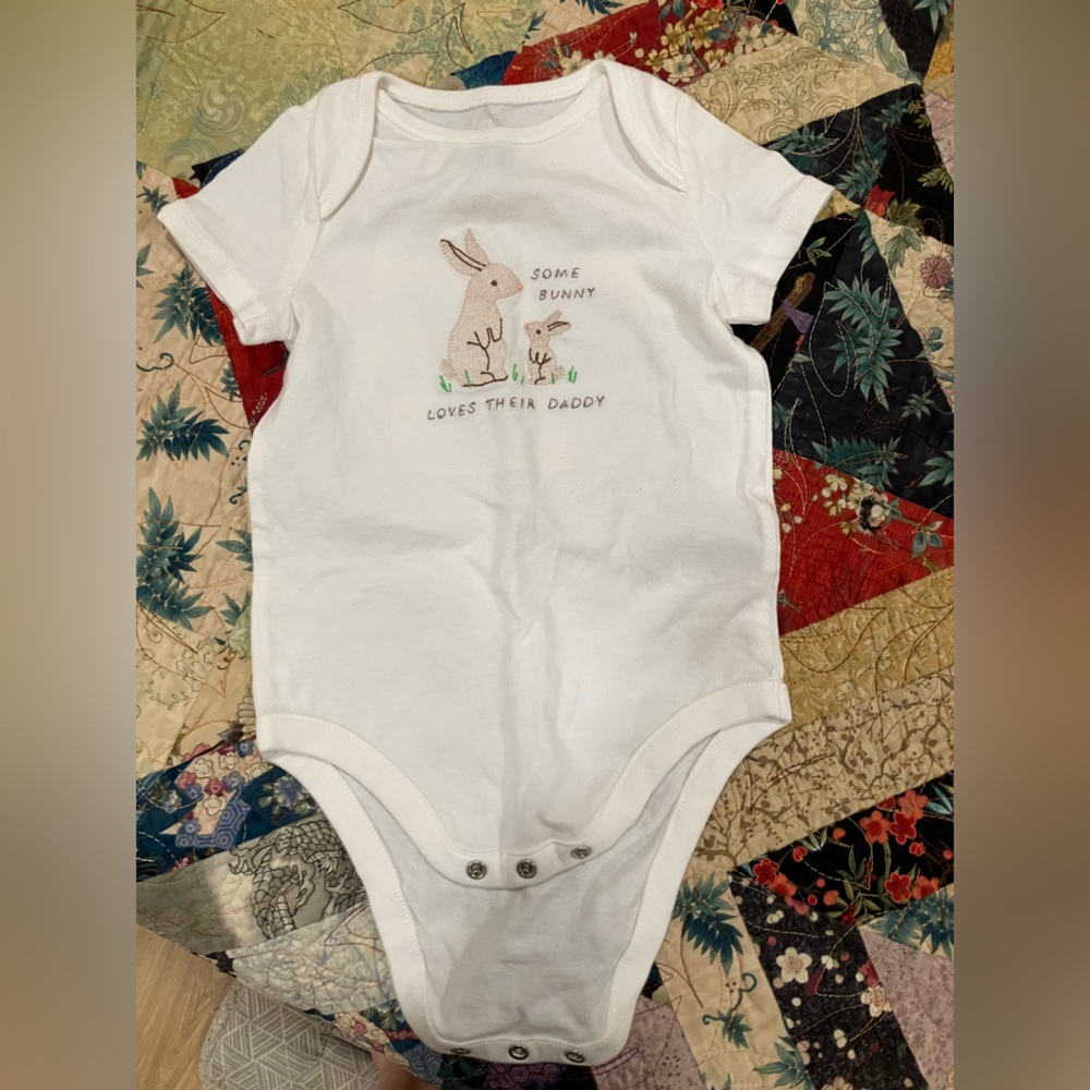 NWOT Baby GAP bunny embroidered onesie